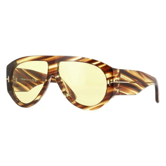 New TOM FORD Bronson Brown Aviator FT1044/S 56E Sunglasses Women - Picture 1 of 7